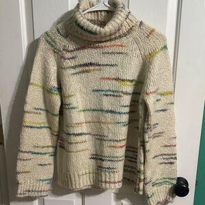 Parkhurst Cream Multicolor‎ Turtleneck Sweater womens size medium